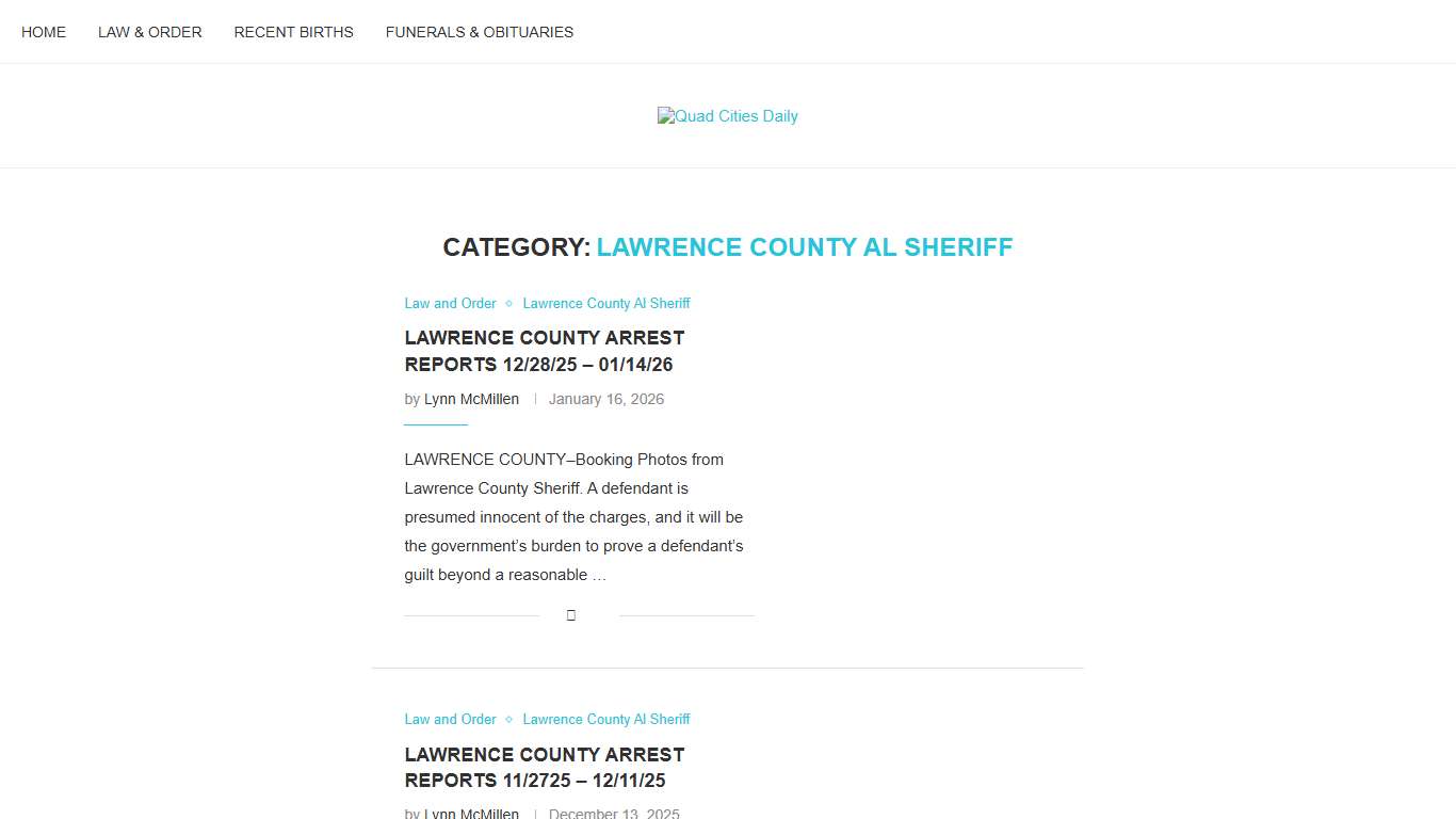 Lawrence County Al Sheriff – Quad Cities Daily